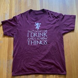 Men's Burgundy Game of Thrones Graphic T-Shirt